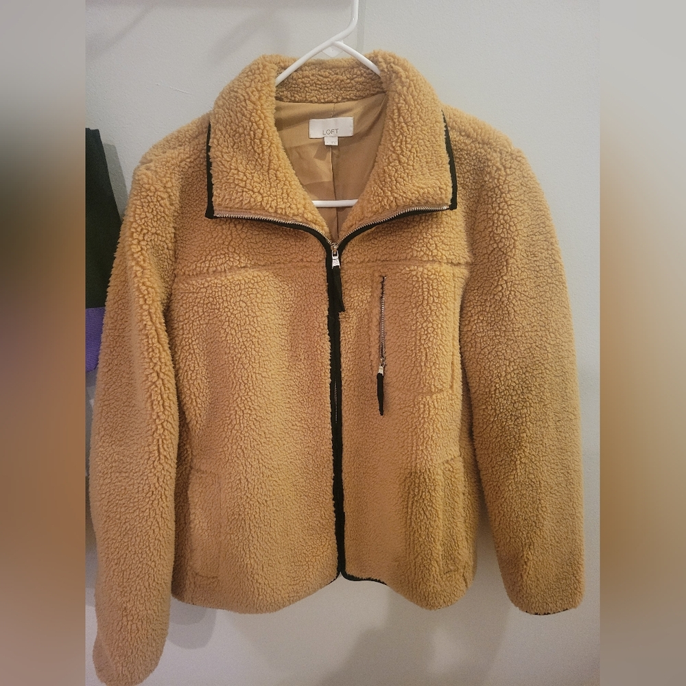 Loft Cozy Tan Sherpa Jacket